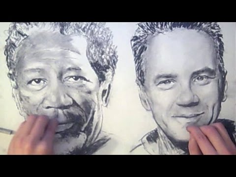 Художник самоучка Сяонан Сун рисует портреты двумя руками