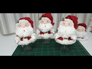 Passo a passo Papai Noel em pote de vidro