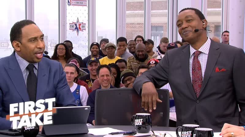 Isiah Thomas gets booed by the First Take crowd for his Bulls Pistons