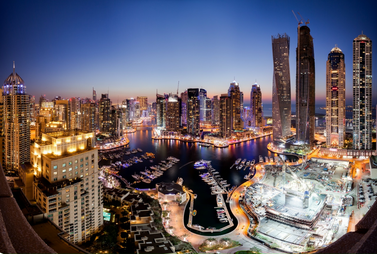 Дубай марина сверху Дубай марина сверху