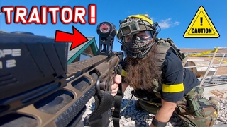 Airsoft Rooftop Traitor Gameplay With Wolverine LE MTW & Airsoft Alfonse! I AM THE CAUTION TAPE!