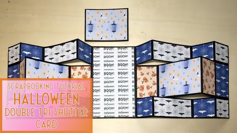 Scrapbooking tutorial, Halloween Double Tri Shutter