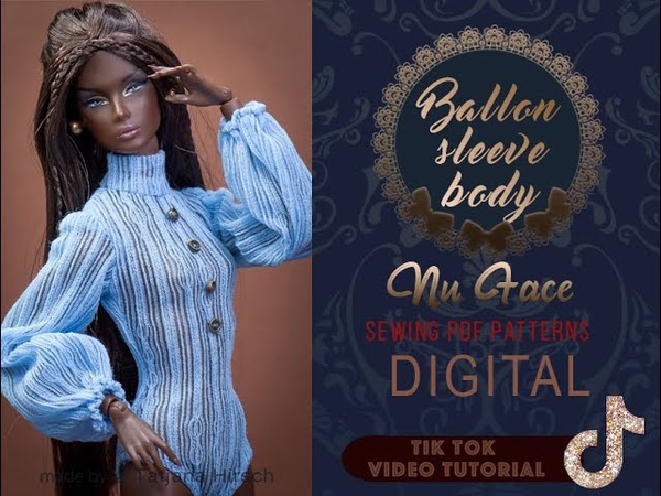 Sewing tutorial. Ballon sleeve body for Integrity toys Fashion Royalty Nu face