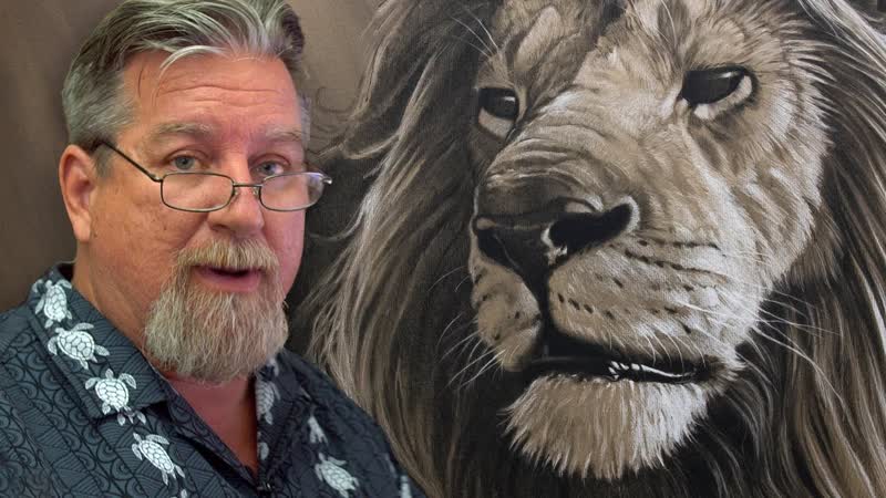 Drawing a Lion Animal Portraits with Aaron