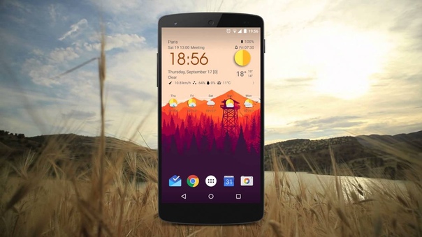 Transparent clock weather for Android