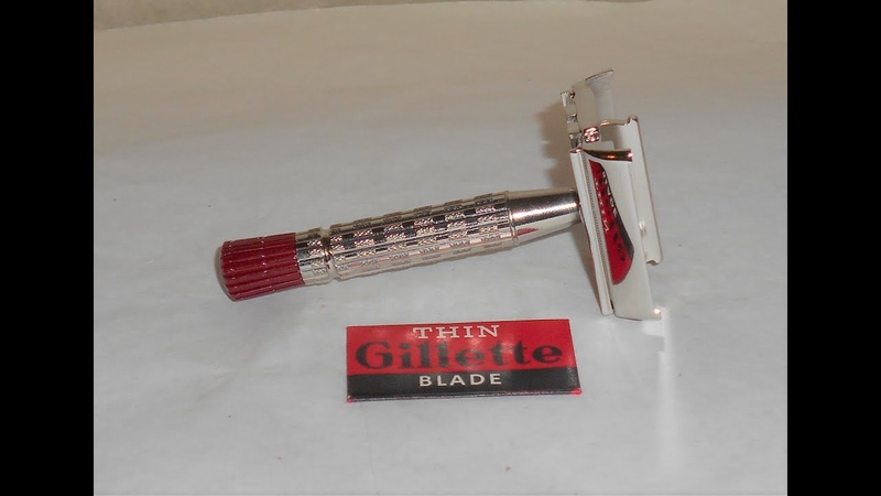 Gillette 1955 Superspeed Red Tip Replated Rhodium A4