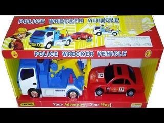 Super tow truck. Evacuator unboxing. Police wrecker vehicle. Эвакуатор. Обзор машинки эвакуатор.